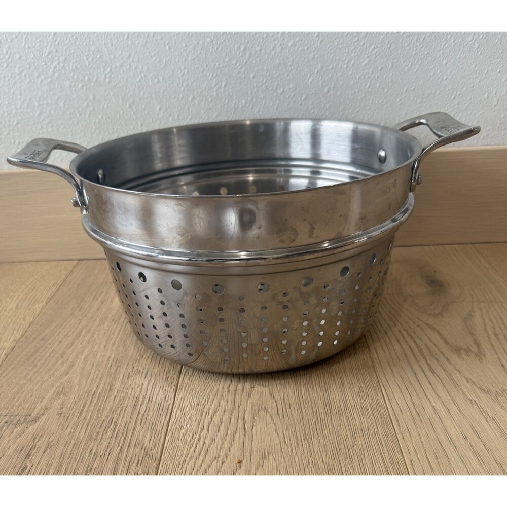All-Clad  6 Quart Large Stockpot Stainless Steel Steamer Basket Insert Handles